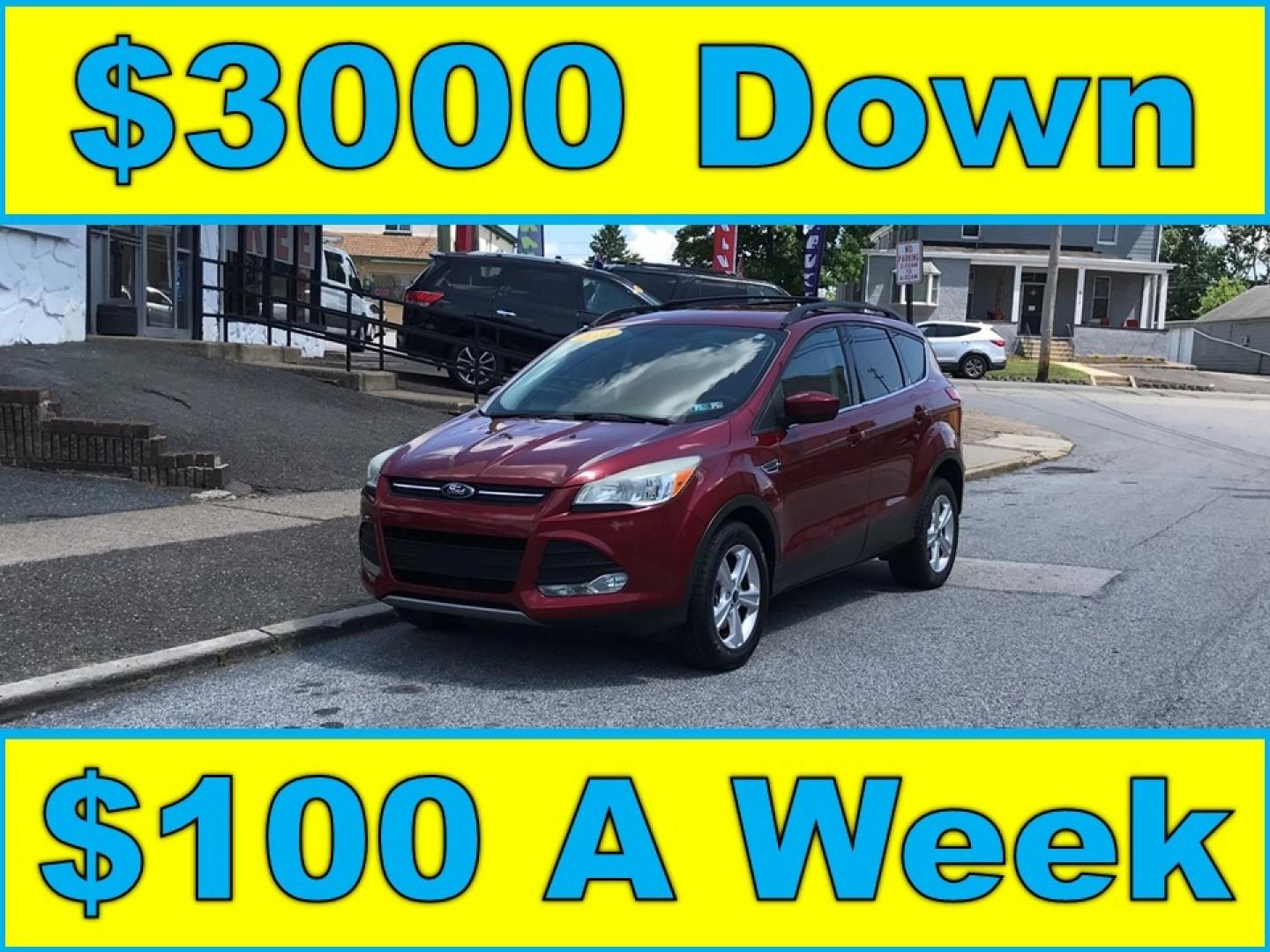 2013 Red /Gray Ford Escape SE (1FMCU9GX8DU) with an 1.6 V4 engine, Automatic transmission, located at 577 Chester Pike, Prospect Park, PA, 19076, (610) 237-1015, 39.886154, -75.302338 - 2013 Ford Escape SE: Only 90k miles, 4WD, new PA inspection, great on gas, SUPER CLEAN, runs LIKE NEW! This vehicle comes inspected and has been given a bumper to bumper safety check. It is very clean, reliable, and well maintained. We offer a unique pay plan that is known for being the easiest a - Photo#0